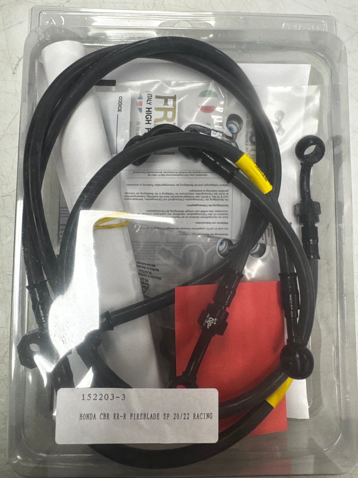 Fren Tubo Kevlar ABS Delete Brake lines Honda CBR1000RR-R SP  2021 (Brembo Caliper) Black Banjo\Black Fittings\Black lines