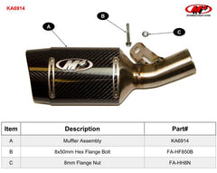 M4 Exhaust Carbon Fiber Street Slayer Slip-On - KA6914