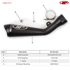 M4 Exhaust Black GP19 Slip-On - KA9942-GP19
