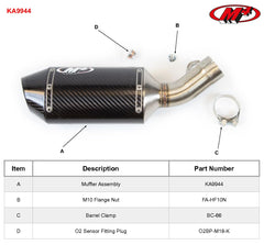 M4 Exhaust Carbon Fiber Street Slayer Slip-On - KA9944