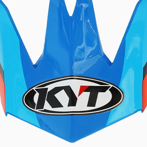 KYT Skyhawk Peak Helmet - Glowing Blue/Orange Fluo