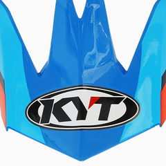 KYT Skyhawk Peak Helmet - Glowing Blue/Orange Fluo