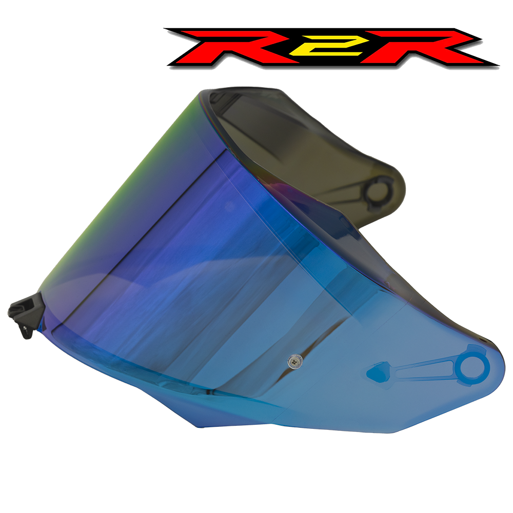 KYT R2R Visors Helmet - Iridium Blue BACKORDERED