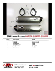 M4 Exhaust Bolt-On System with Dual Titanium Canisters - SU9636