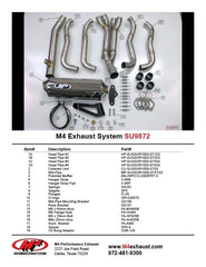 M4 Exhaust Race Mount full system with polished muffler. - SU9872