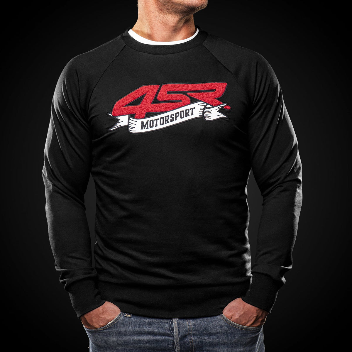 4SR Sweatshirt Motorsport Flag Black
