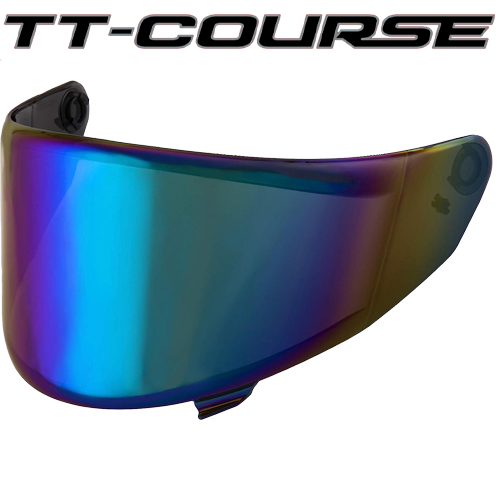 KYT TT Course Visors Helmet - Iridium Rainbow