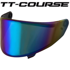 KYT TT Course Visors Helmet - Iridium Rainbow