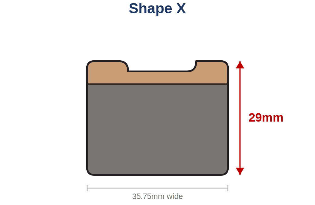 Brembo Brake Pad, Pad Sintered MD 512 HH, Shape X