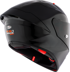 KYT KX-1 Race GP Helmet - Plain Black (Glossy)