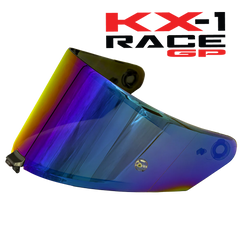 KYT KX-1 Race Visors Helmet - Iridium Rainbow