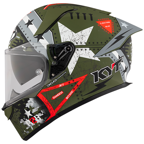KYT R2R Graphic Helmet - Assault Matte Army Green