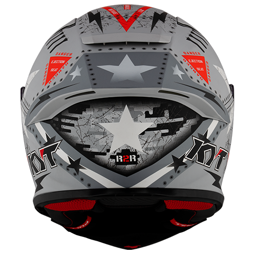 beats motorcycle helmet KYT R2R Max Assault Full Face Helmet Grey XS