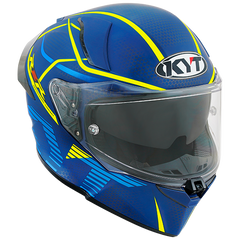 KYT R2R Graphic Helmet - Concept Matte Blue/Yellow