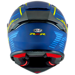 KYT R2R Graphic Helmet - Concept Matte Blue/Yellow