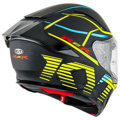 KYT R2R Graphic Helmet - Concept Matte Black/Yellow