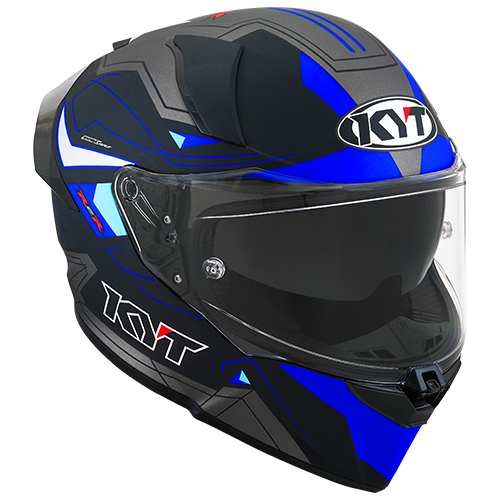 blue and black motorcycle helmets KYT R2R Led Matt Black Blue Full Face Motorcycle Helmet Size XS
