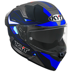 KYT R2R Graphic Helmet - LED Matte Blue/Black