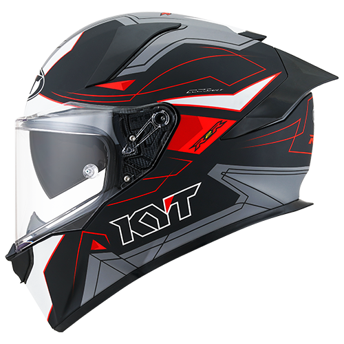 KYT R2R Graphic Helmet - LED Matte Black/Grey