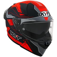 KYT R2R Graphic Helmet - LED Matte Black/Red