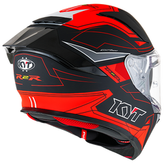 KYT R2R Graphic Helmet - LED Matte Black/Red