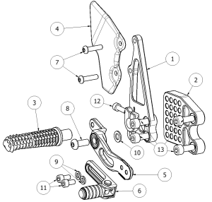 Attack Performance - ATTACK PERFORMANCE REAR SET KIT, GSXR1000 07-08, BLACK (REPLACEMENT PARTS)