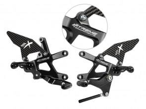 Extreme Components - Extreme Components rearsets ZX10R 16-20 STD shift black w carbon guard