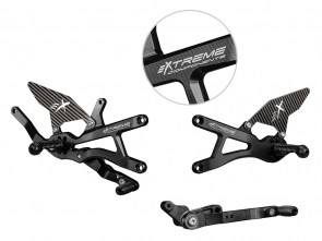 Extreme Components - Extreme Components Rearset Yam R1 15-21 STD/GP Black w carbon heel