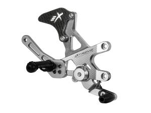 Extreme Components - Extreme Components Rearset RSV4 17-20 STD shift Silver w carbon heel
