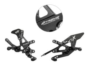 Extreme Components - Extreme Components Rearsets RSV4 17-22 GP shift black with carbon heel