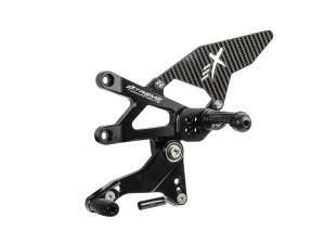 Extreme Components - Extreme Components Rearset RSV4 09-16 STD shift black with carbon heel
