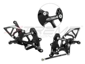 Extreme Components - Extreme Components GP EVO Rearsets Kit STD And Reverse Shifting  Aluminium Black Heel (SHIFT ROD FOR QUICKSHIFTER) YAMAHA R3 (2015/2022)