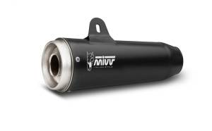 MiVV Exhausts - MIVV Slip-on Ghibli Black Stainless Steel  Exhaust For MOTO GUZZI V9 BOBBER / ROAMER 2016 - 2022
