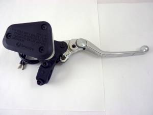 Brembo - Brembo Master Cylinder, Brake, PS 16x24 w/ Angular Reservoir w/ Polished Adj. Lever, Axial, Front, Black