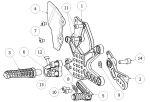 Attack Performance - ATTACK PERFORMANCE REAR SET KIT WITH SHIFT LEVER, YZF R1 15- , AERO HARD (REPLACEMENT PARTS) - Image 2