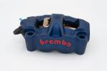 Brembo - Brembo Caliper, Left, P4 30mm, M50, Cast Monobloc, 100mm Radial Mount, Blue w/ Red Lettering - Image 3