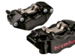 Brembo - Brembo Caliper Set, P4 30/34mm, GP4-RB, 2-Pin, Billet 2-Piece, 100mm Radial Mount, Hard-Anodized Black
